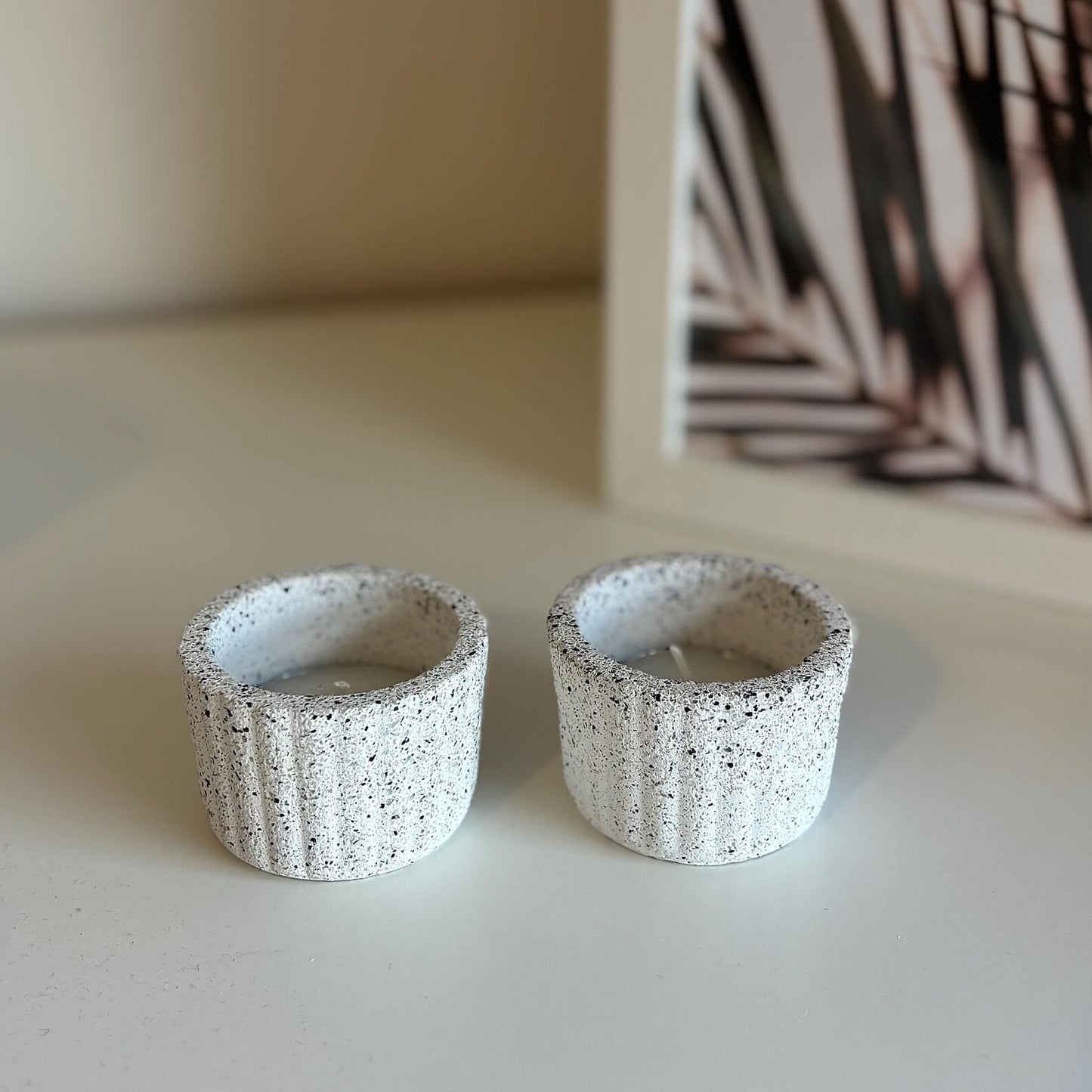 Concrete Ribbed Tealight Holders | Candle Holders | Wedding Table Decorations