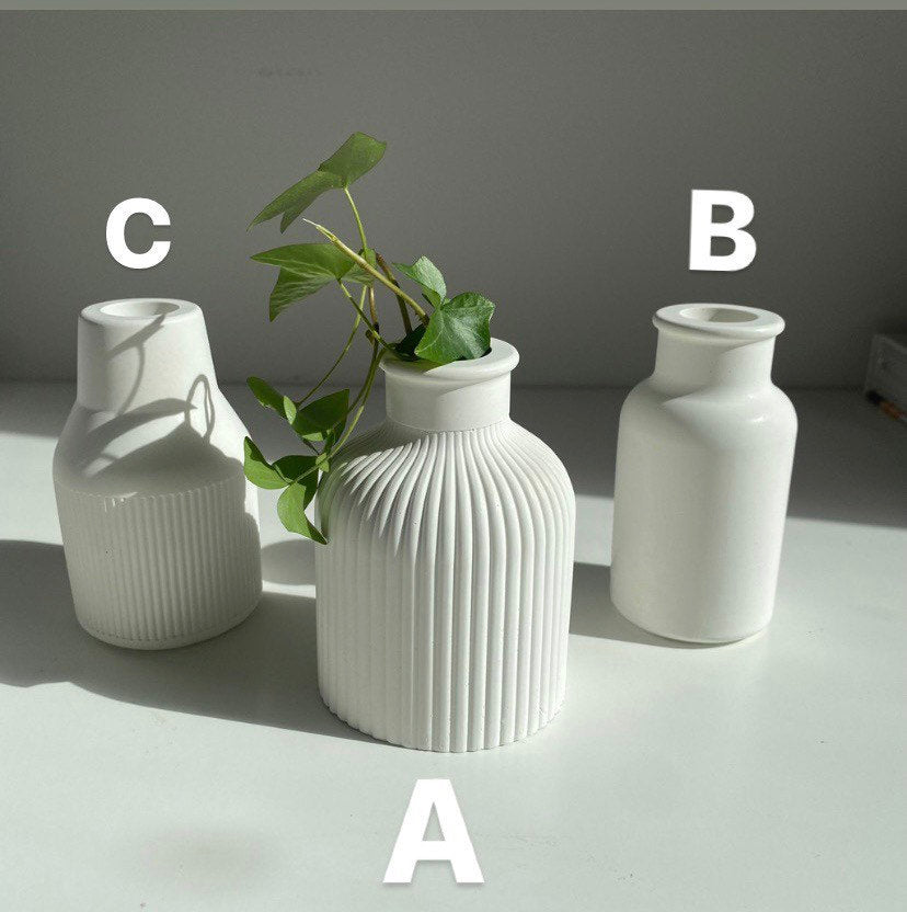 Small Minimal Concrete Vase | Minimalist | Modern | Decorative Vase | Boho Scandinavian Decor | Home Decor