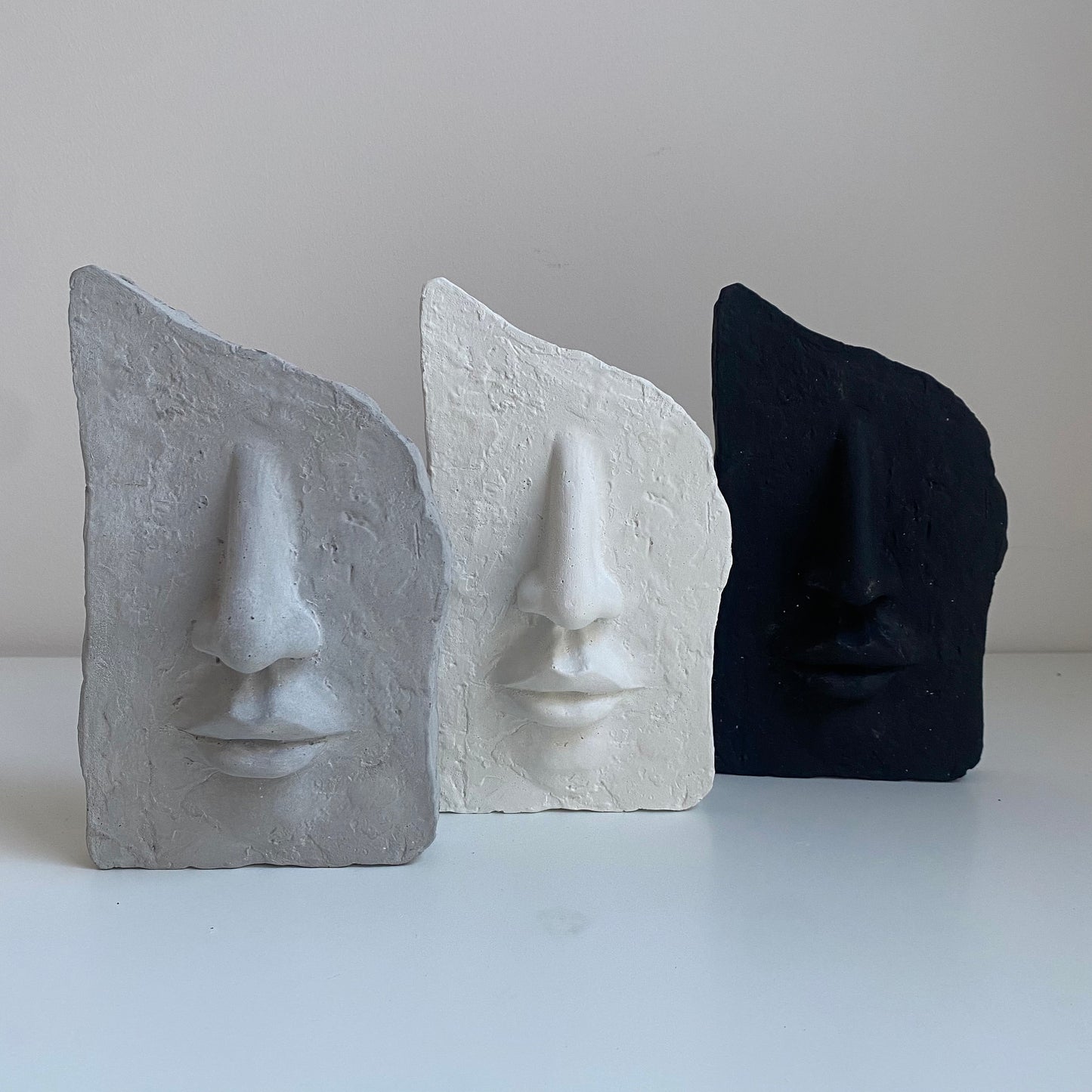 Freestanding Concrete Face Ornament | Face Sculpture | Home Decor