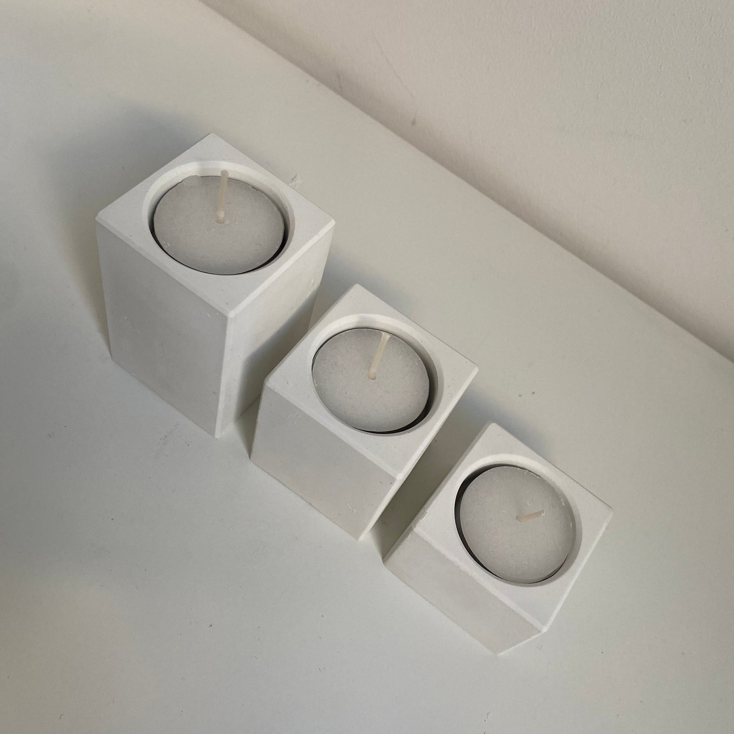 Set of 3 Concrete Cube Classic Tealight Holders | Candle Square Holders | Home Decor | Minimalist Decor | Stocking Filler