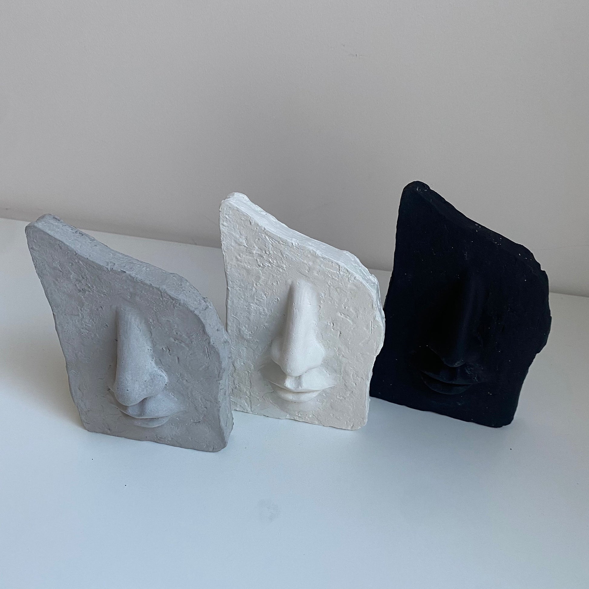 Freestanding Concrete Face Ornament | Face Sculpture | Home Decor