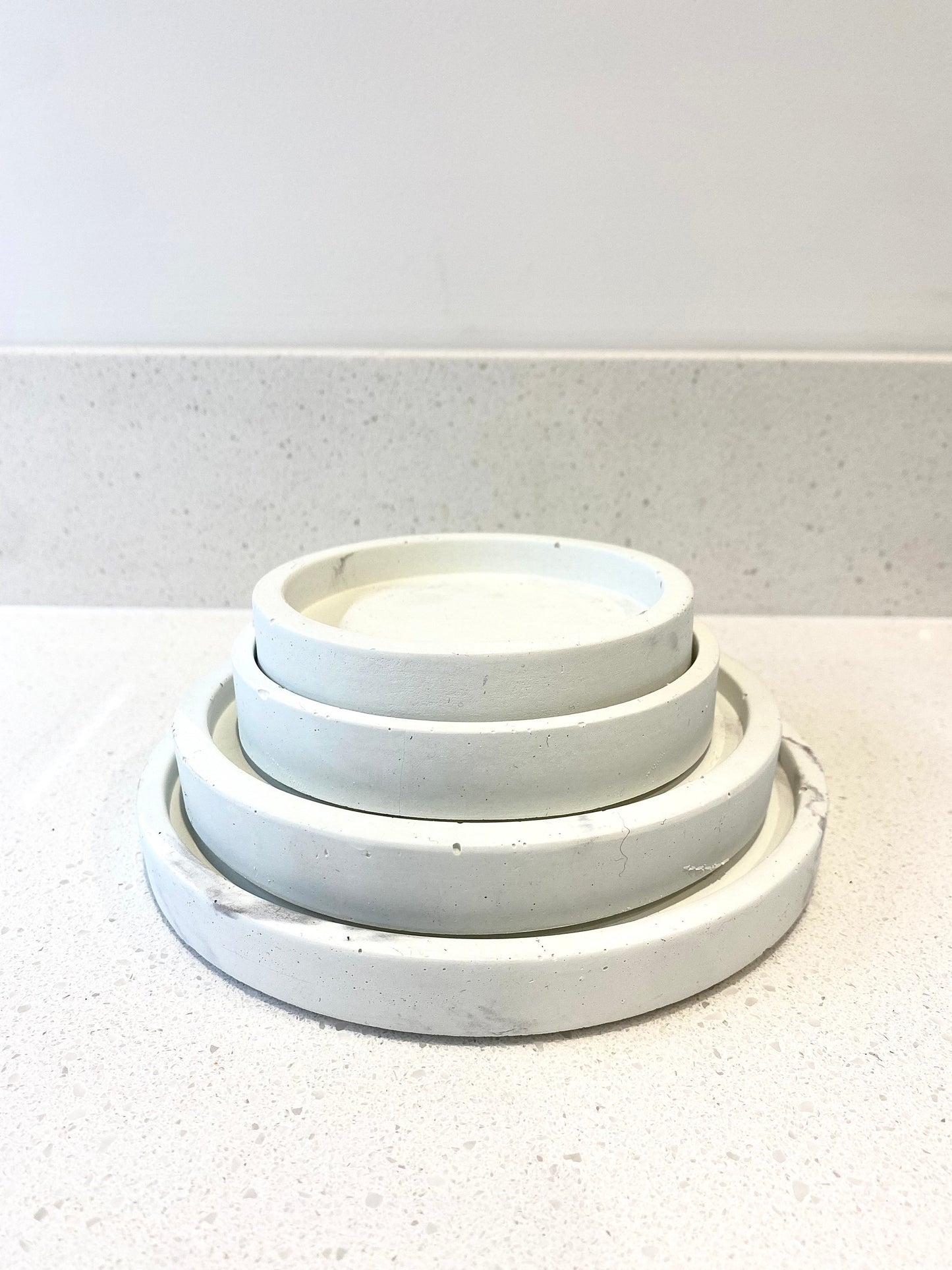 Multiple Sizes Concrete Small Round Decorative Trays | Soap Bottle Dish | Display Trays