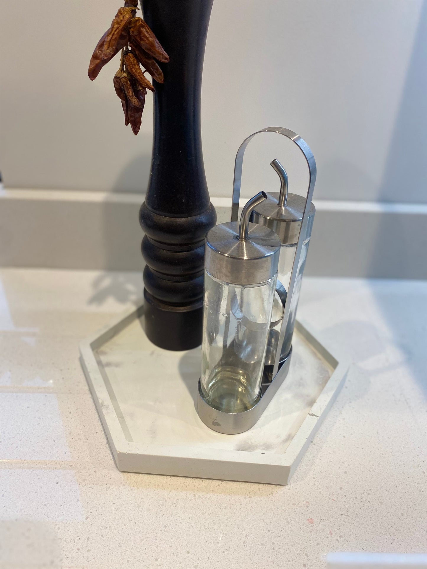 Multiple Sizes Concrete Hexagon Decorative Tray | Display Tray | Hexagon | Wedding Gift