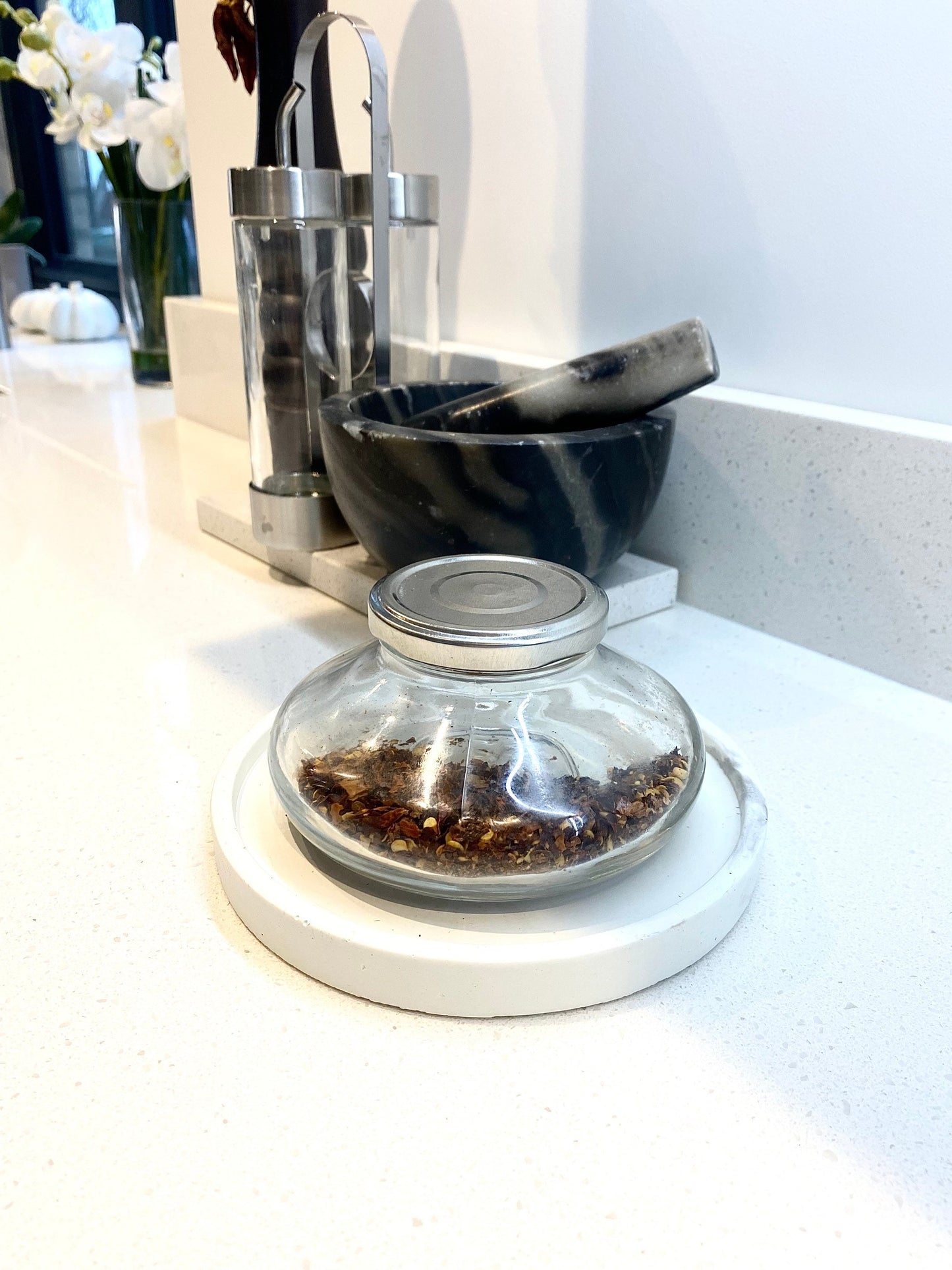 Multiple Sizes Concrete Small Round Decorative Trays | Soap Bottle Dish | Display Trays