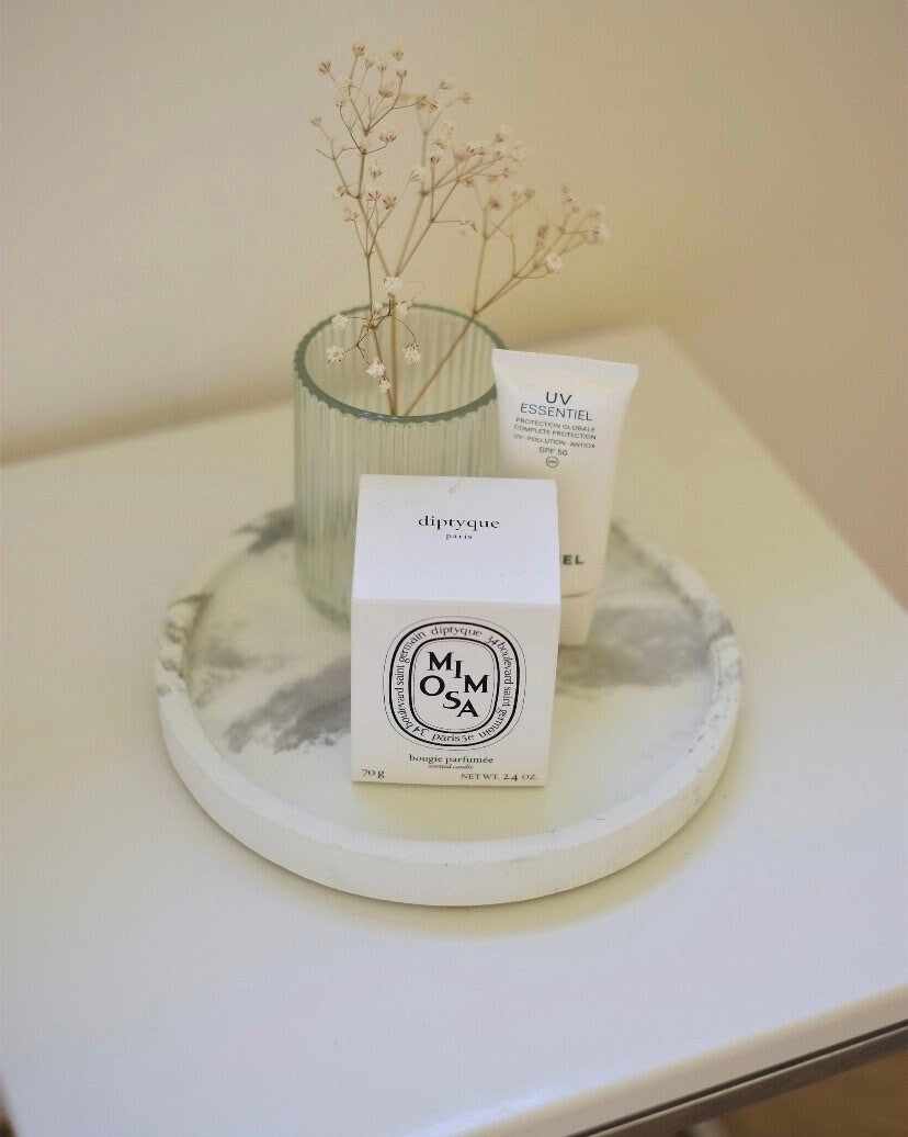 Multiple Sizes Concrete Small Round Decorative Trays | Soap Bottle Dish | Display Trays