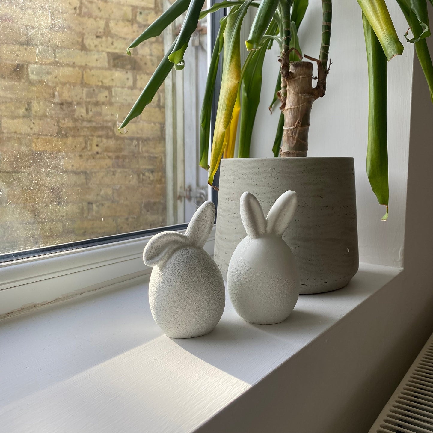 Concrete Easter Egg with Bunny Ears | Easter Bunny | Easter Egg | Easter Decor | Spring Rabbit Ornament