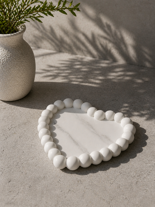 Concrete bubble heart coaster, decorative tray