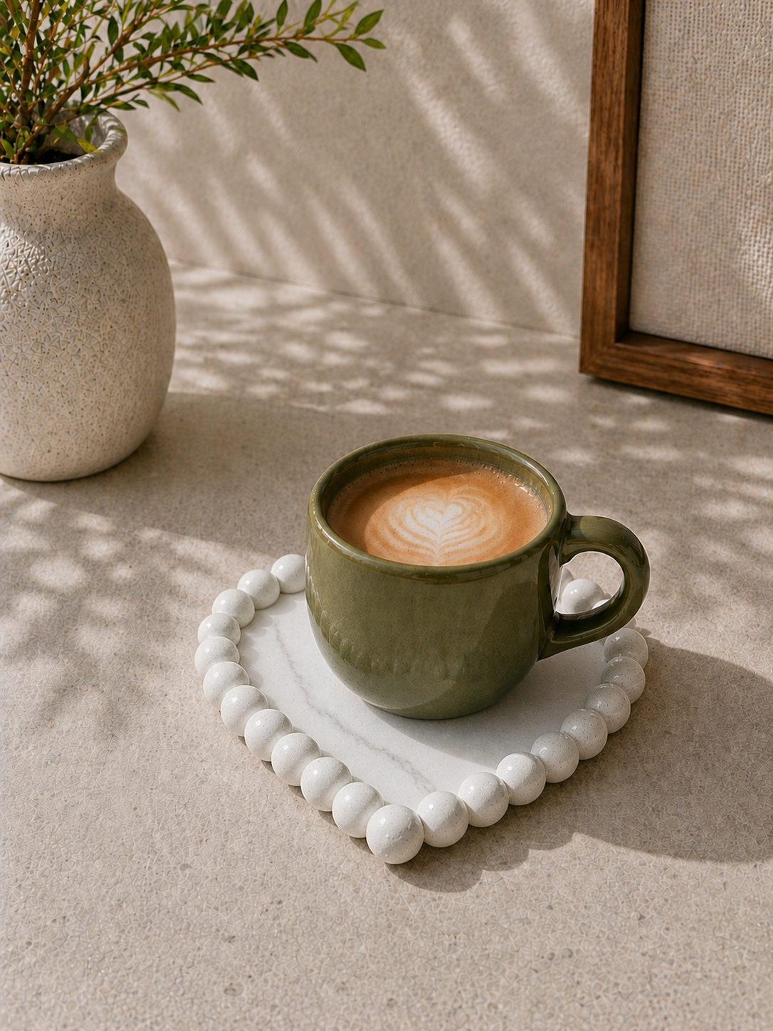 Concrete bubble heart coaster, decorative tray