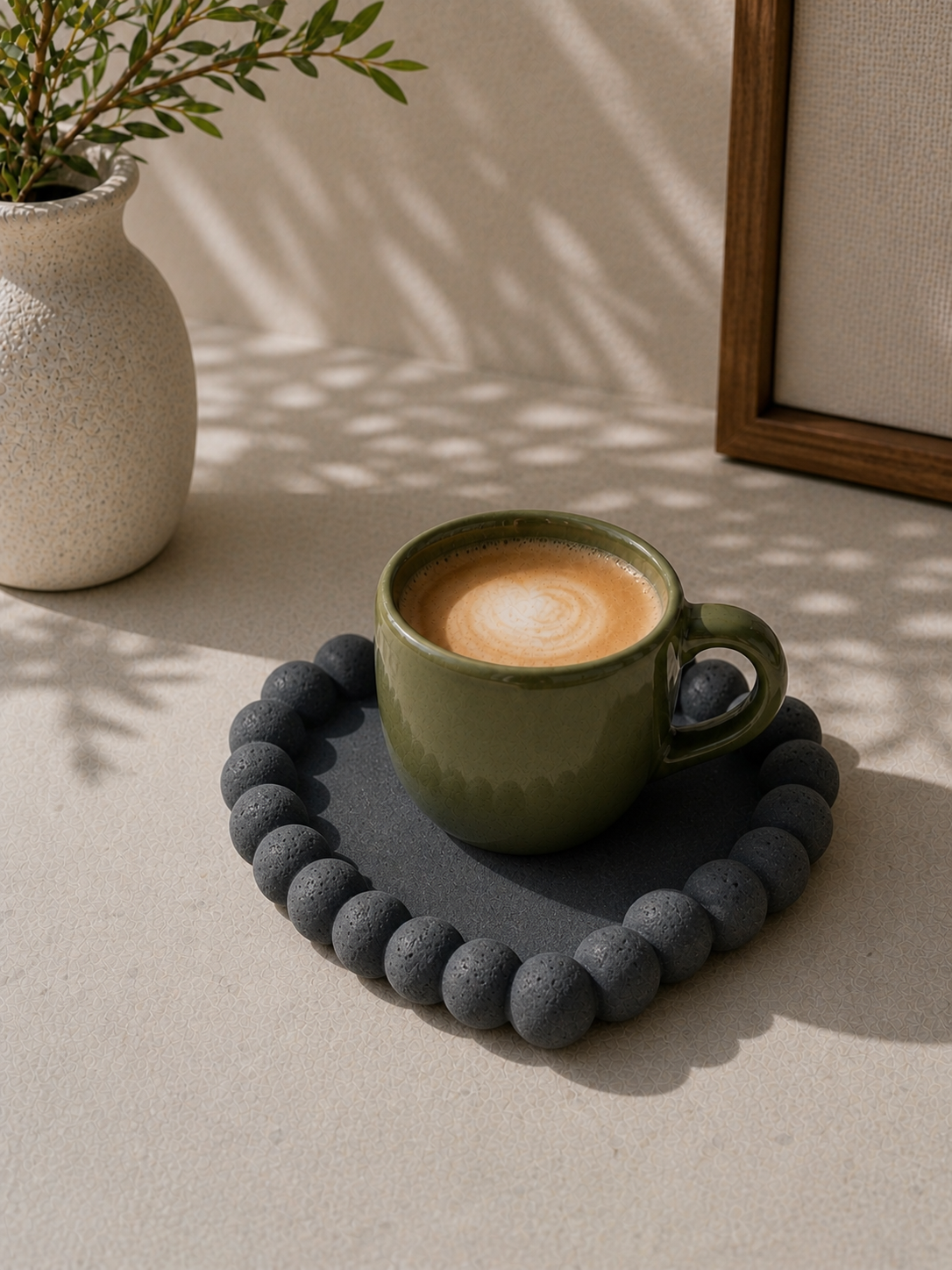 Concrete bubble heart coaster, decorative tray