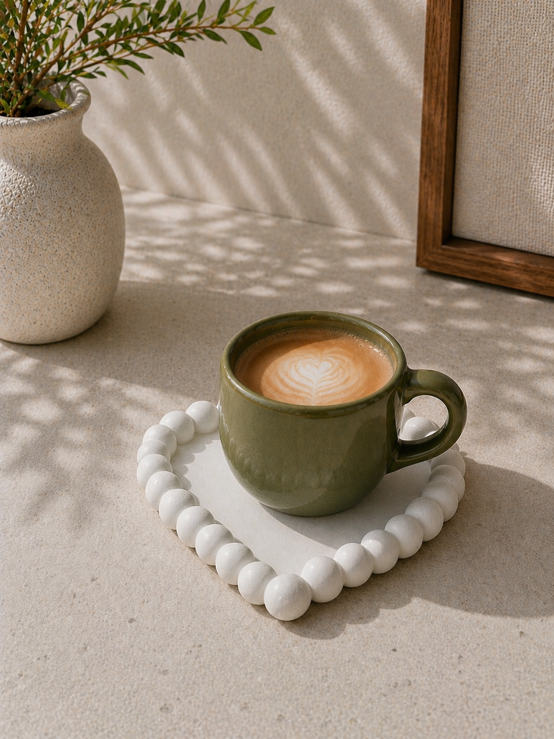 Concrete bubble heart coaster, decorative tray