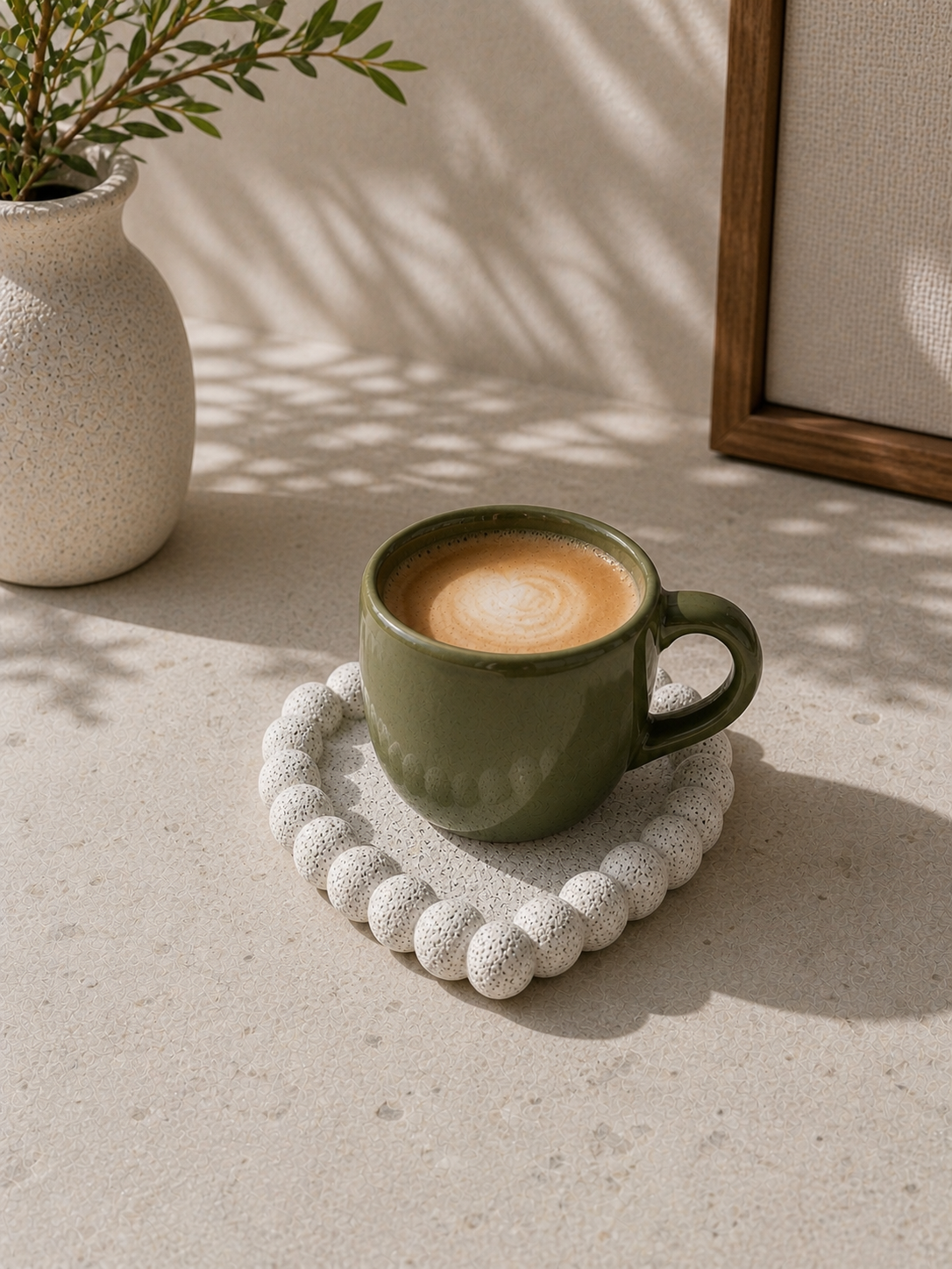 Concrete bubble heart coaster, decorative tray