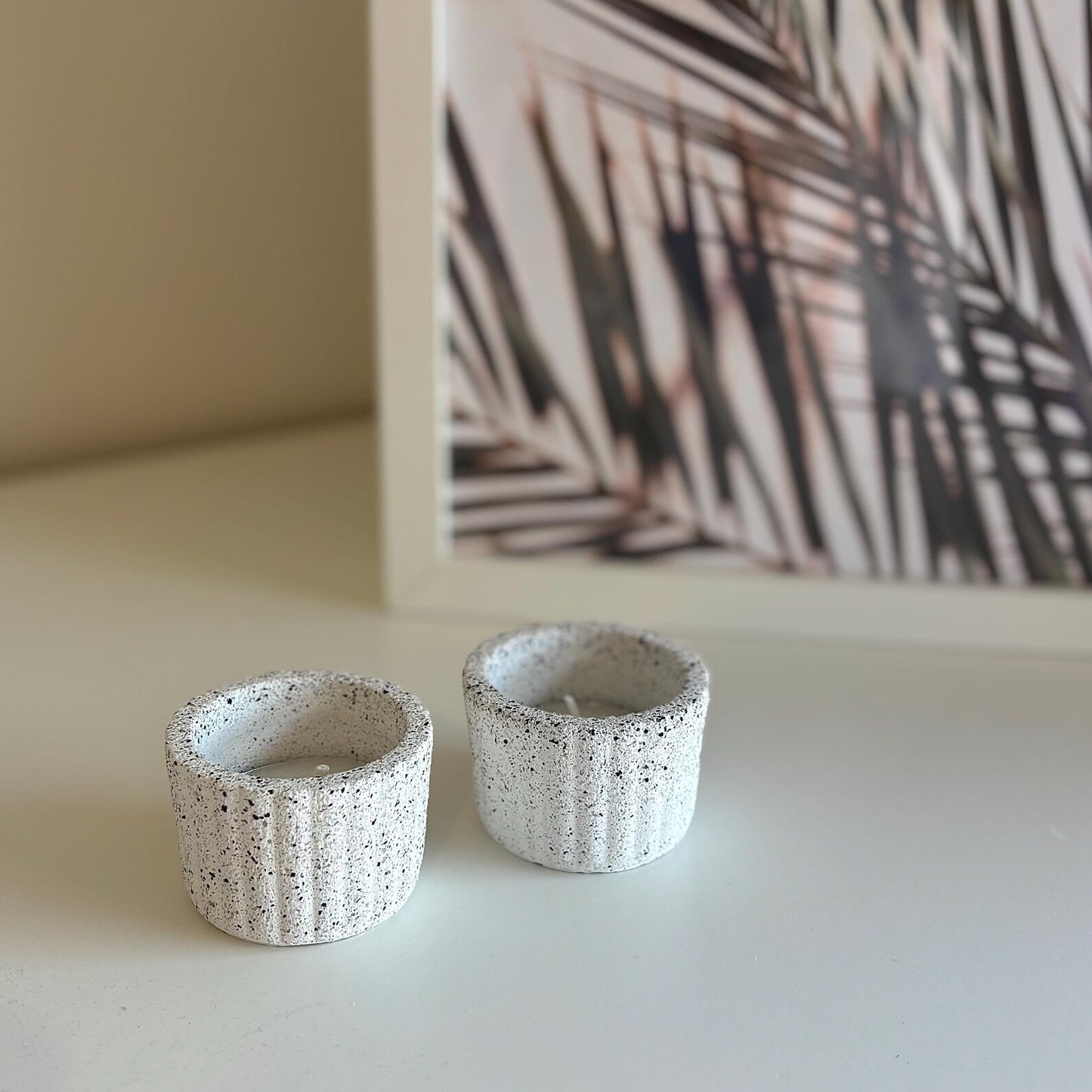 Concrete Ribbed Tealight Holders | Candle Holders | Wedding Table Decorations