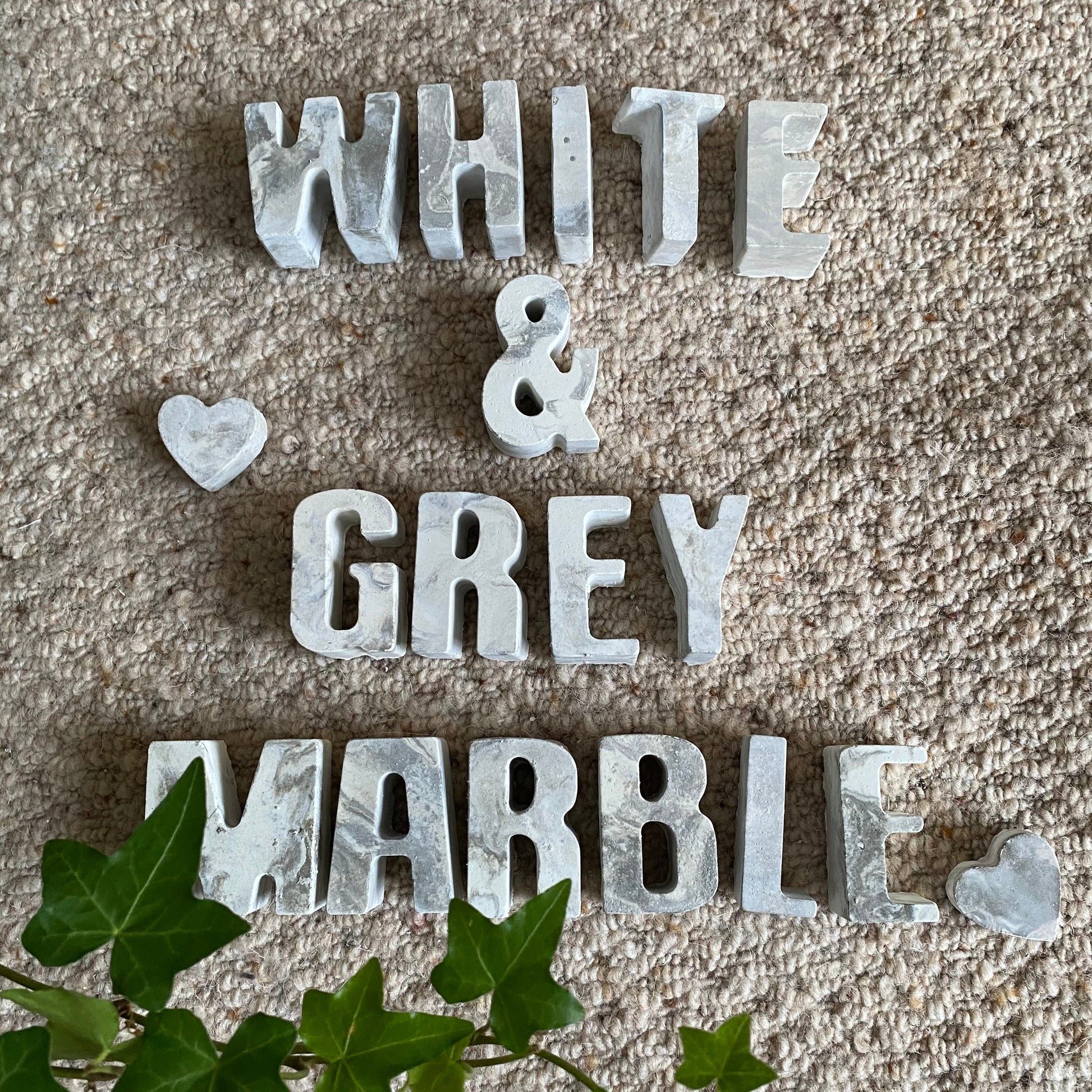 Concrete Letters | Personalised Letters | Grey and White Marble