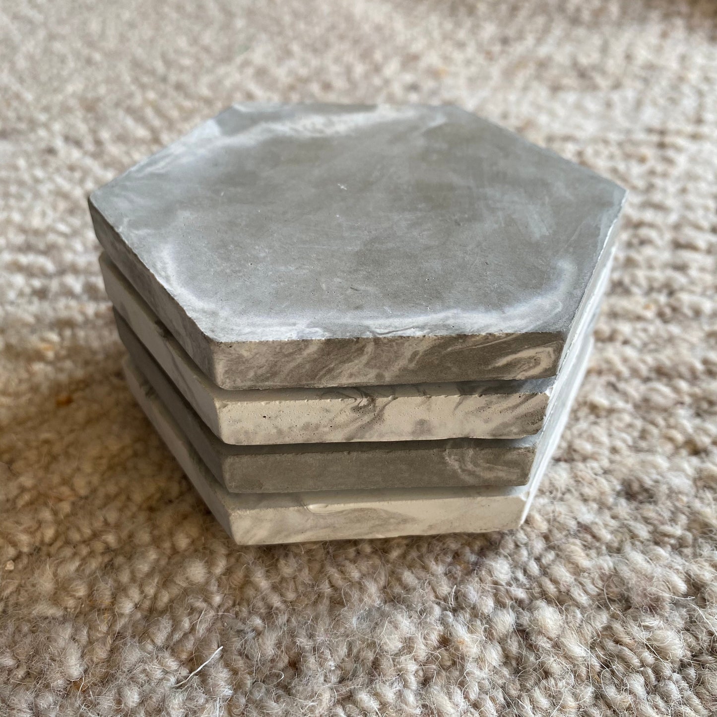 Concrete Hexagon Coasters | Decorative Coasters | Table Accessories