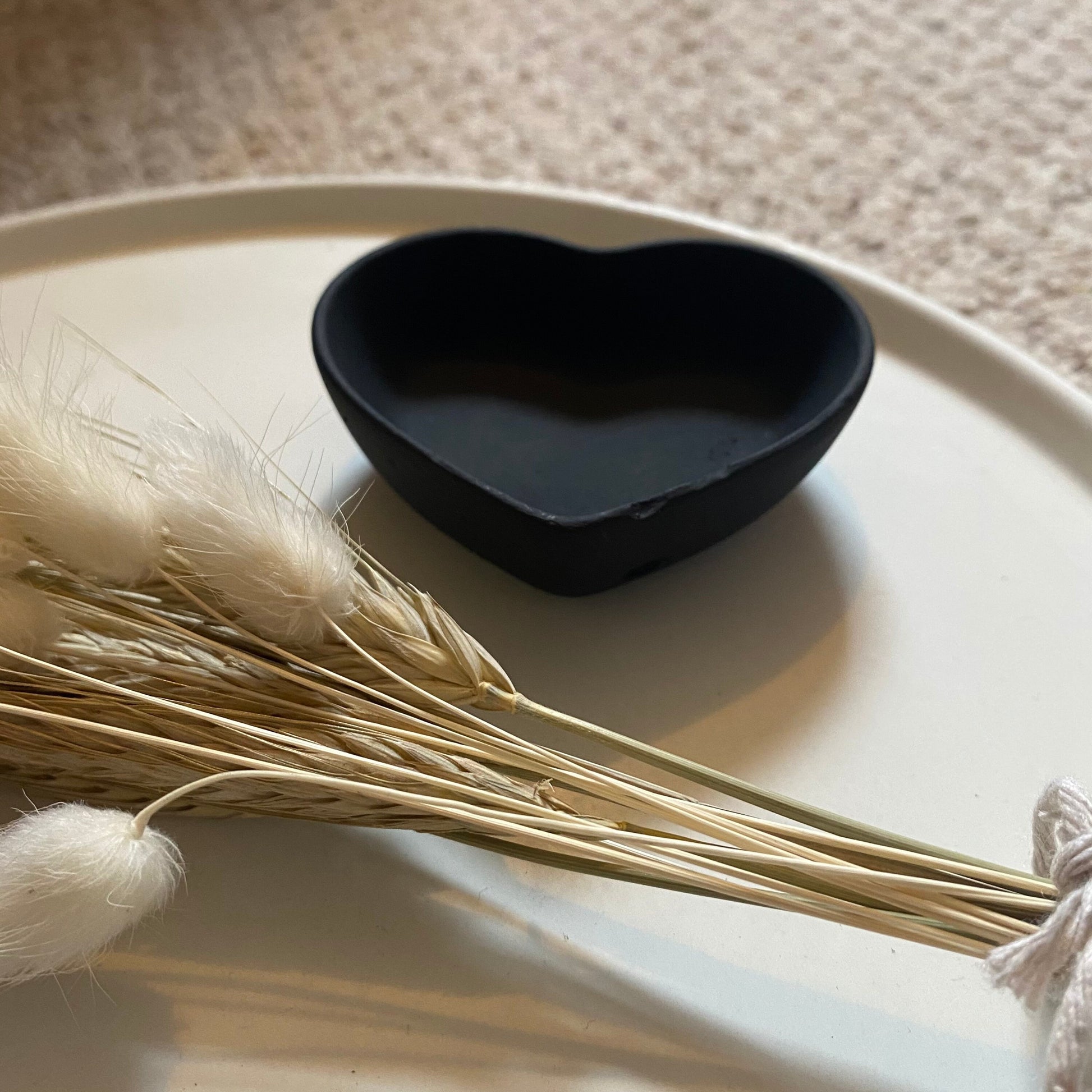 Matt Black Concrete Heart Trinket Dish | Jewellery Dish | Jewellery Storage