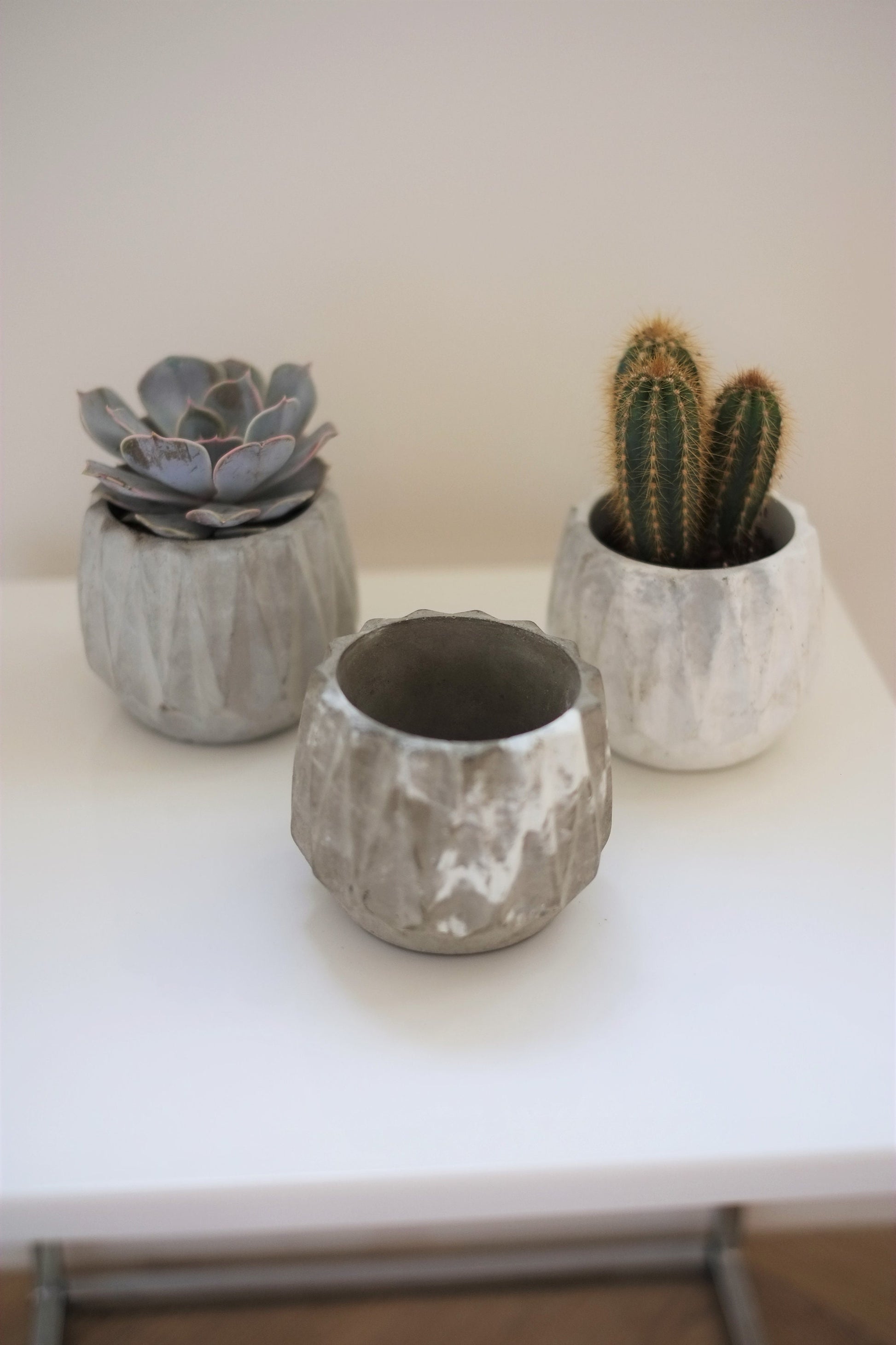 Concrete Geometric Plant Pot | Cactus | Succulent | Planter | Monochrome Planter | Boho Decor | Boho Plant Pot