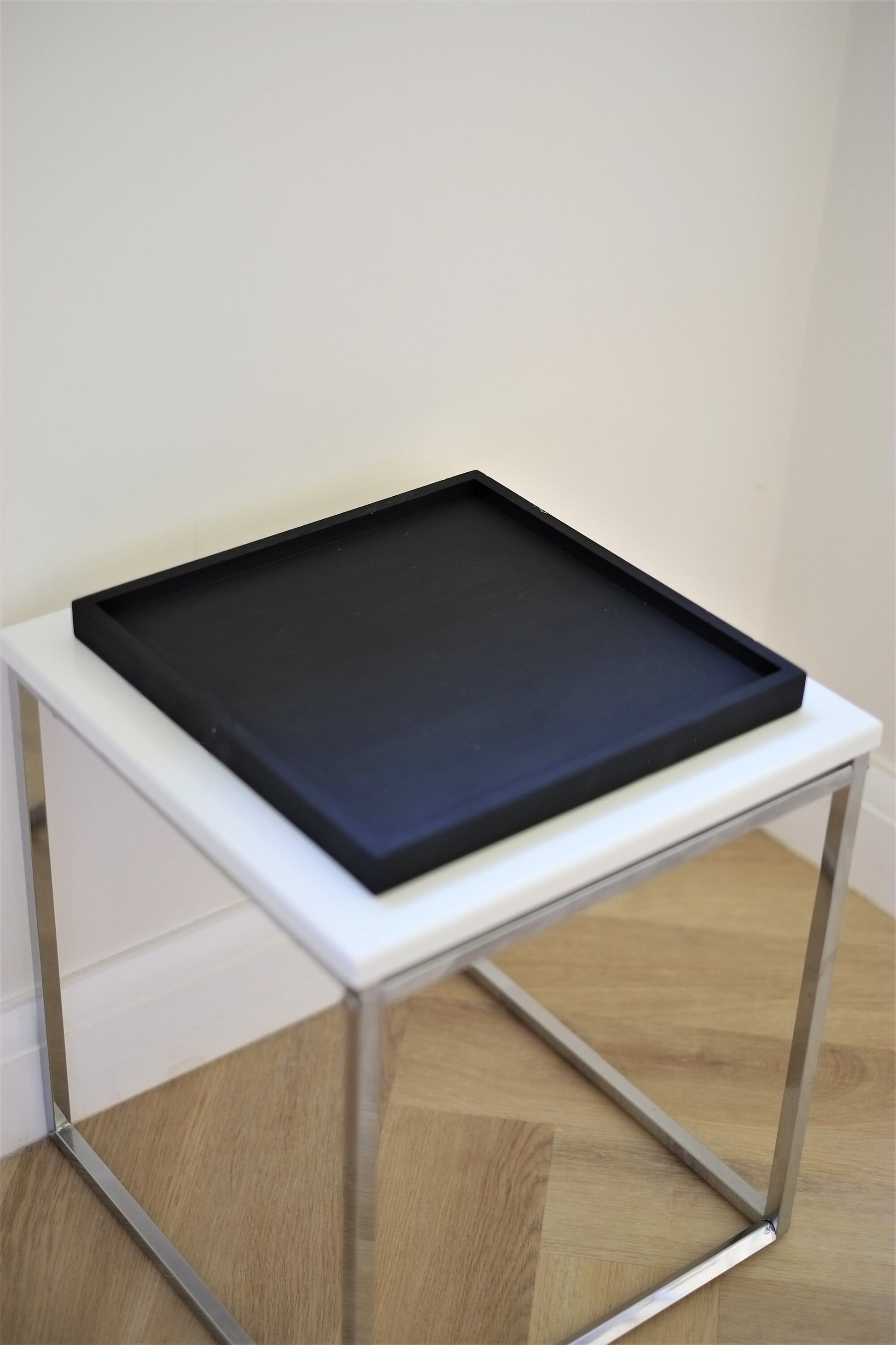 Large Concrete Matt Black Squared Tray | Decorative Tray | Display Tray