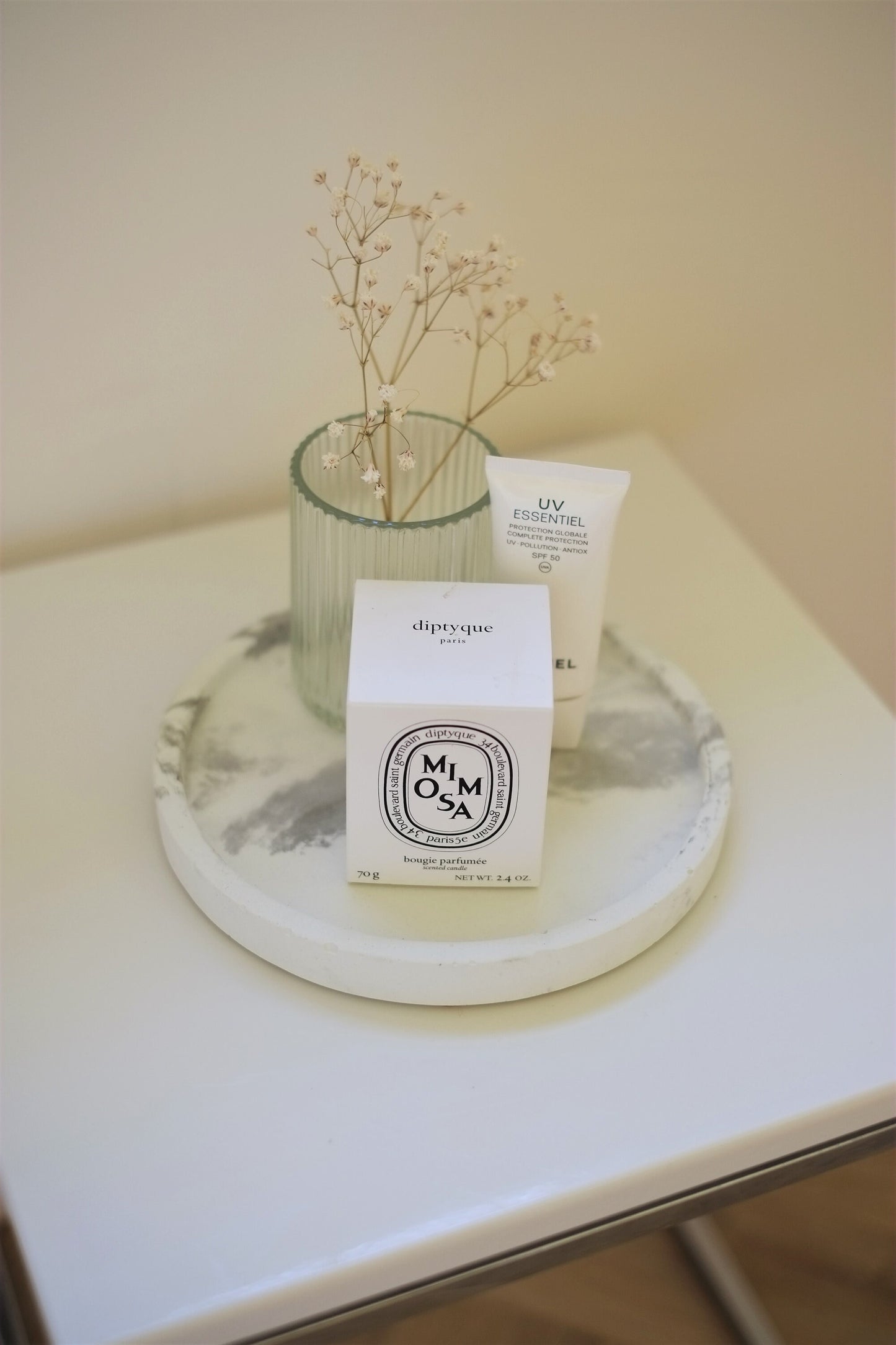 Concrete round tray | Decorative display tray