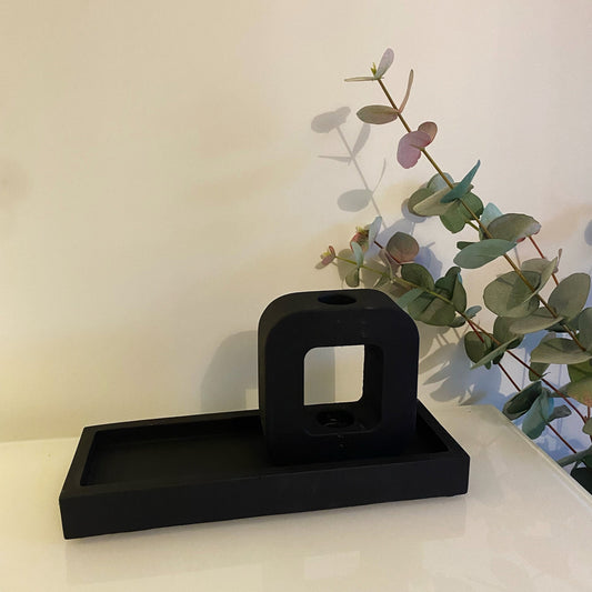 Concrete Matt Black Rectangle Styling Tray | Display Tray | Decorative Tray