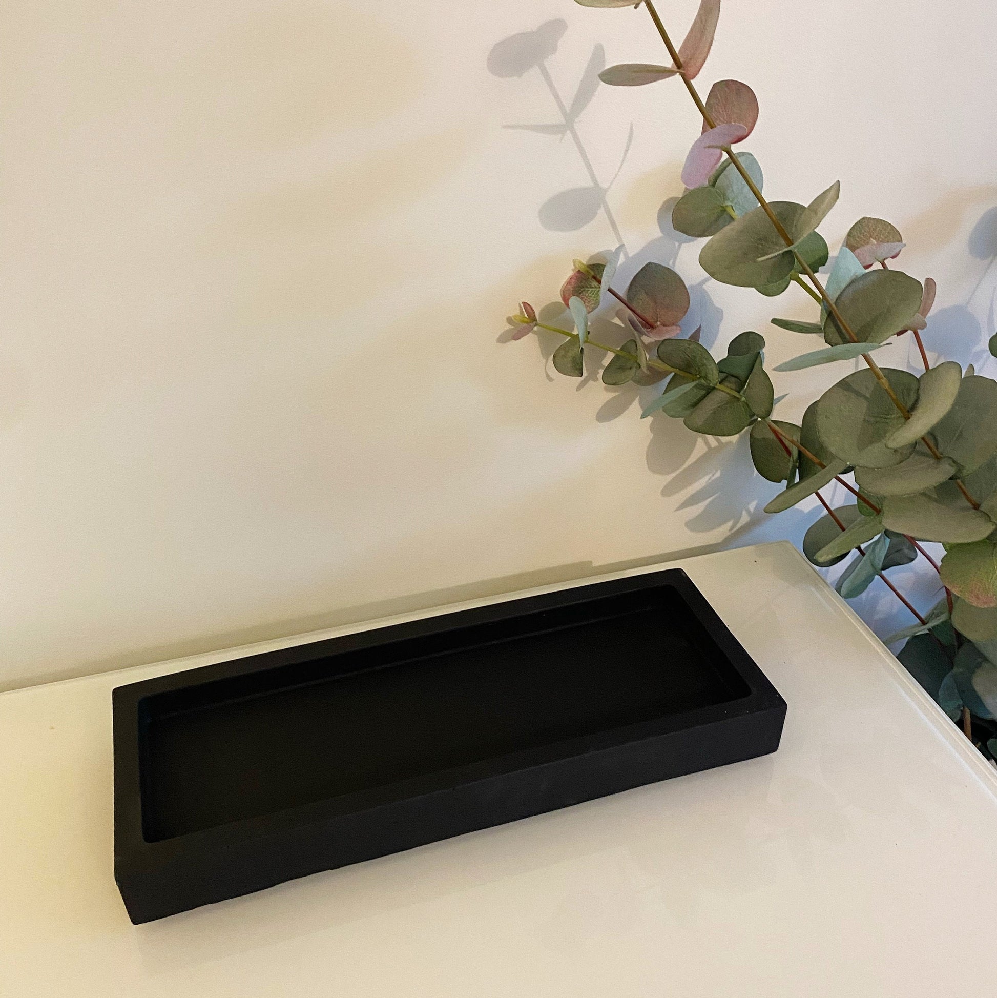 Concrete Matt Black Rectangle Styling Tray | Display Tray | Decorative Tray