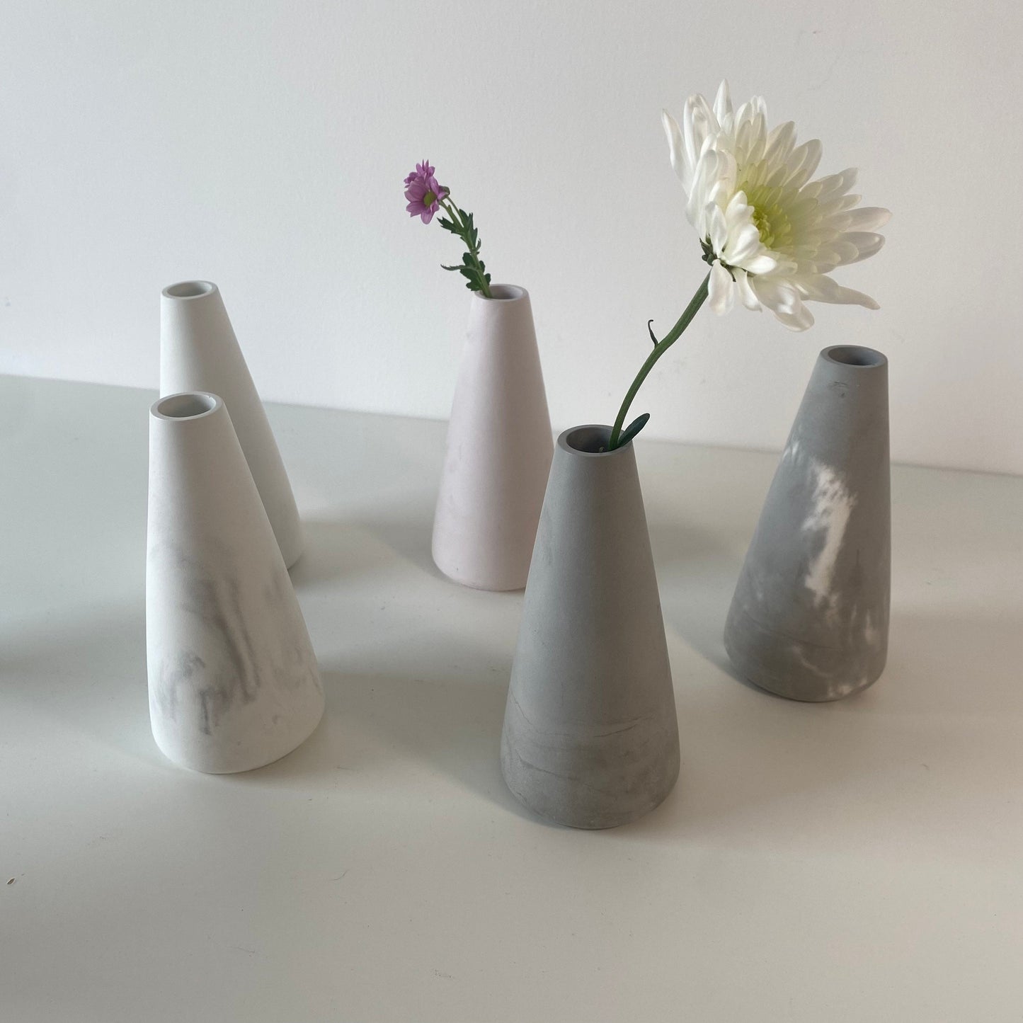 Concrete Minimal Tall Bud Vase | Decorative Vase | Dried Flower Vase