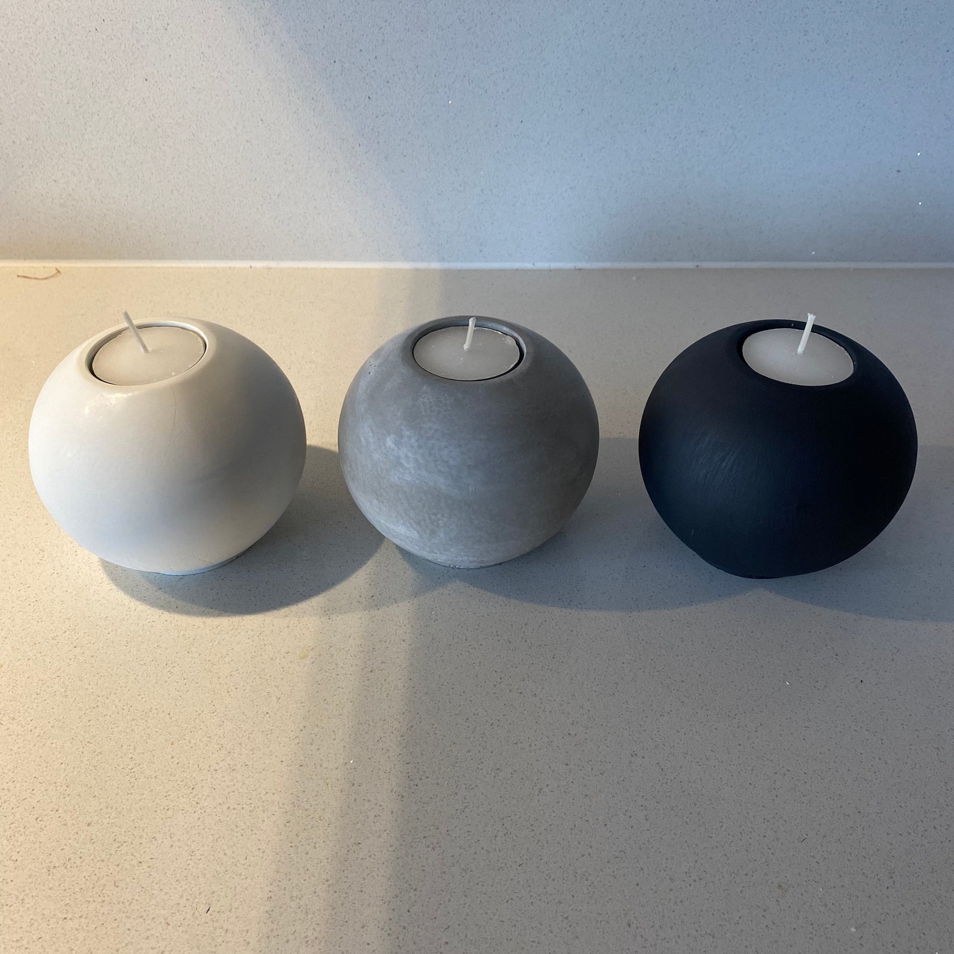 Concrete Sphere Tealight Holder | Ball Candle Holder | Tealight Holder