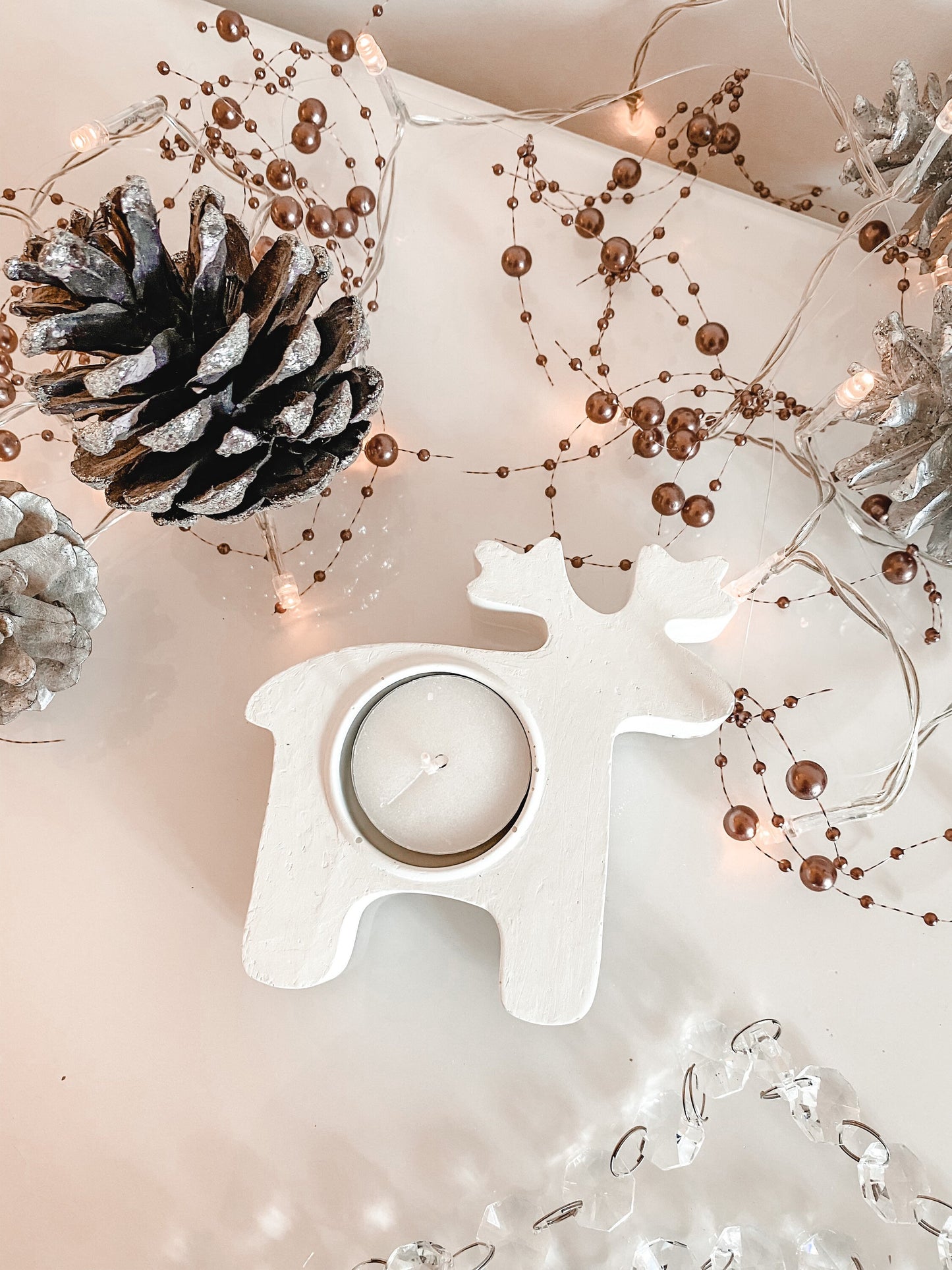 Concrete Christmas Tealight Candle Holder | Christmas Home Decor | Xmas Tree Snowflake Moose Reindeer