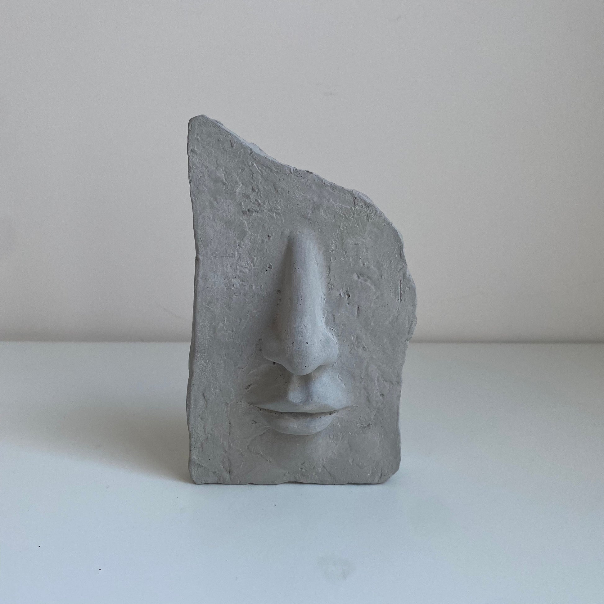 Freestanding Concrete Face Ornament | Face Sculpture | Home Decor