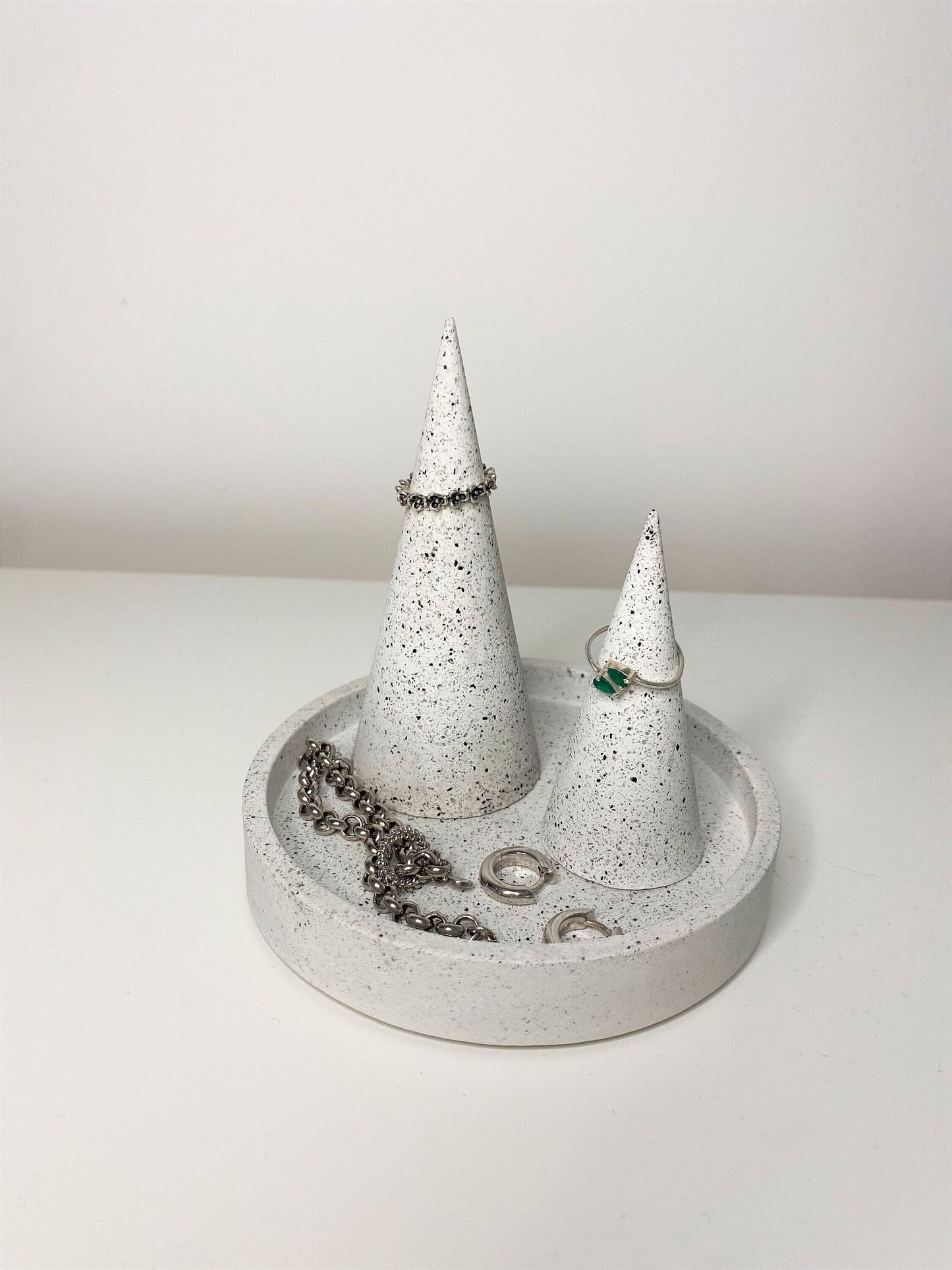 Granite Terrazzo Ring Holder | Jewellery Ring Display | Ring Cone | Jewellery Storage Organiser