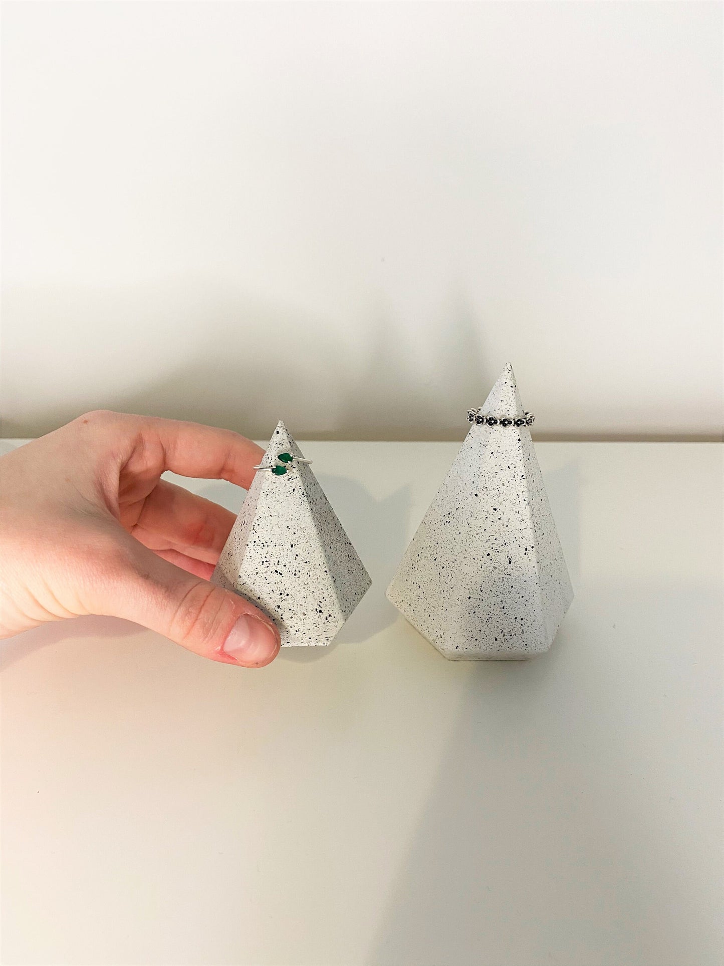 Granite Terrazzo Ring Diamond Holder | Jewellery Ring Display | Ring Diamond Cone | Jewellery Storage Organiser