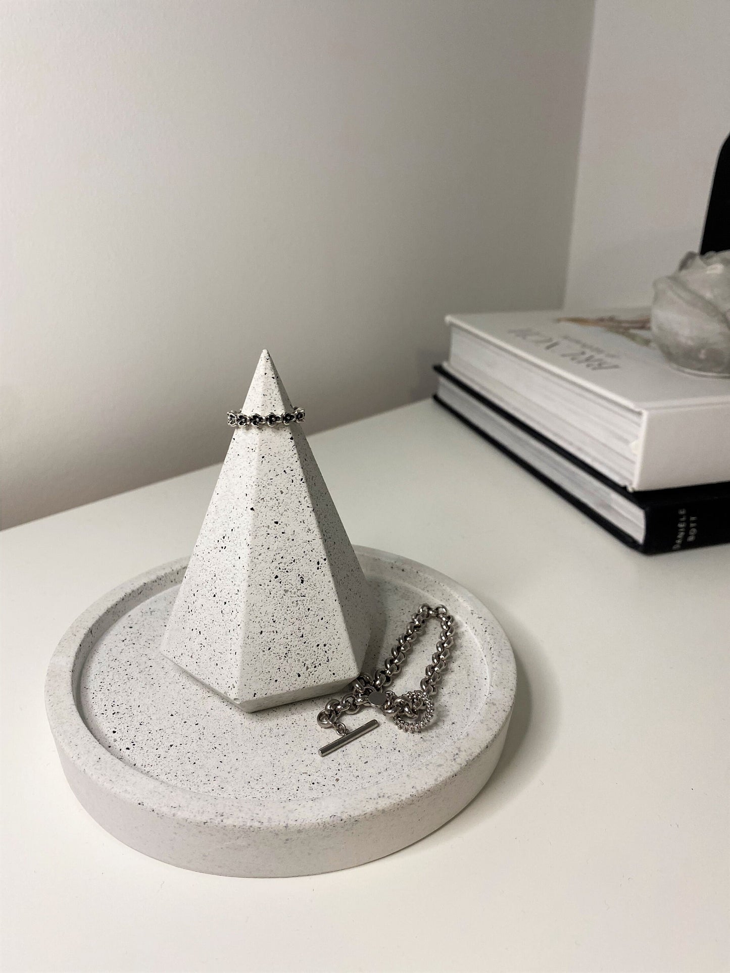 Granite Terrazzo Ring Diamond Holder | Jewellery Ring Display | Ring Diamond Cone | Jewellery Storage Organiser