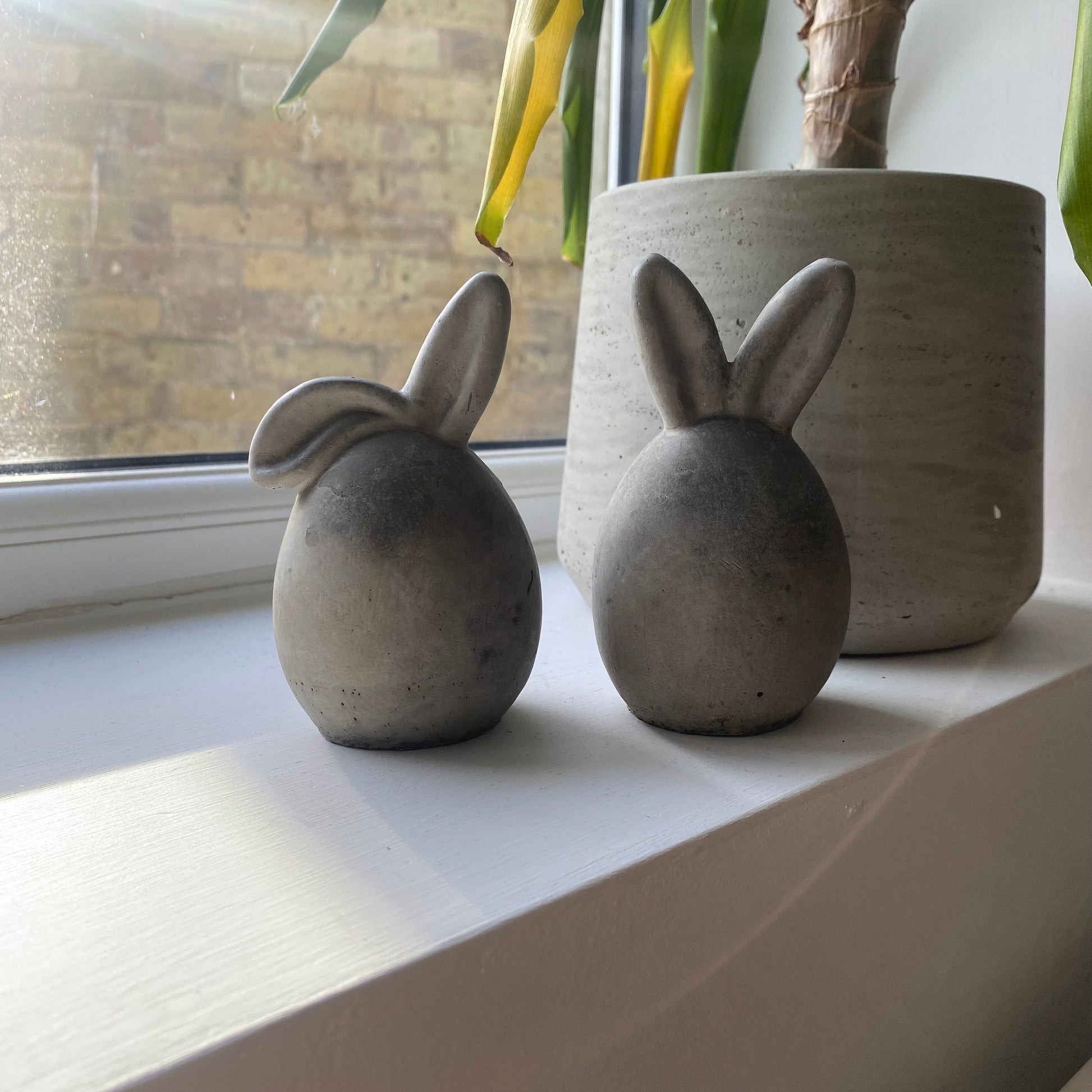 Concrete Easter Egg with Bunny Ears | Easter Bunny | Easter Egg | Easter Decor | Spring Rabbit Ornament