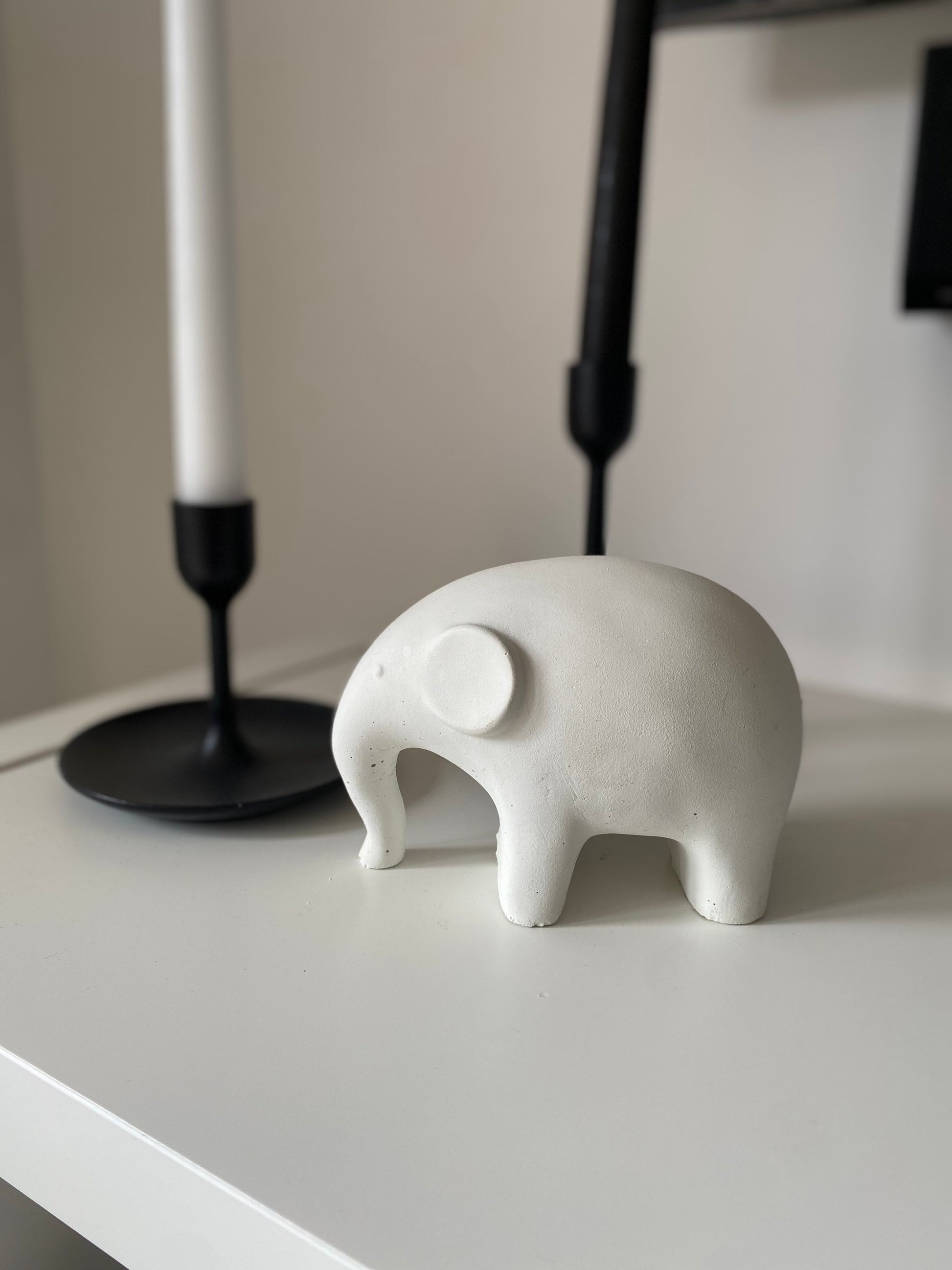 Concrete Elephant Statue | Elephant Ornament | Nursery Decor